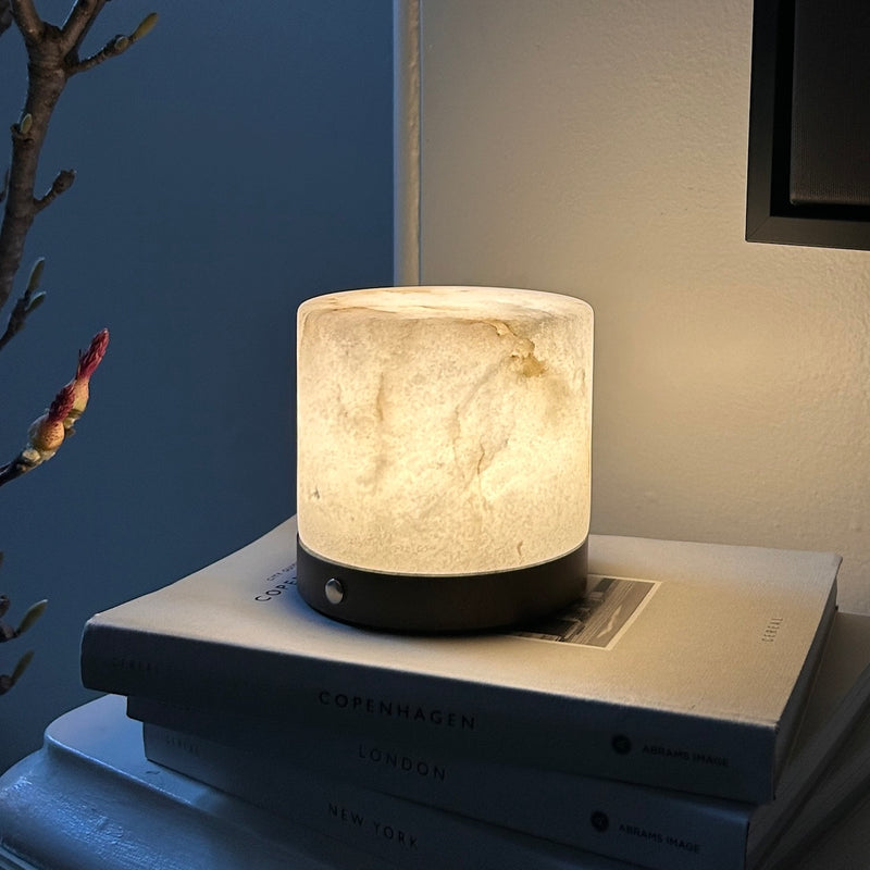 Spanish Alabaster Cordless Column Lamp | Rechargeable Designer Lighting