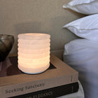 Pillar cordless Spanish alabaster table lamp creating warm ambient light