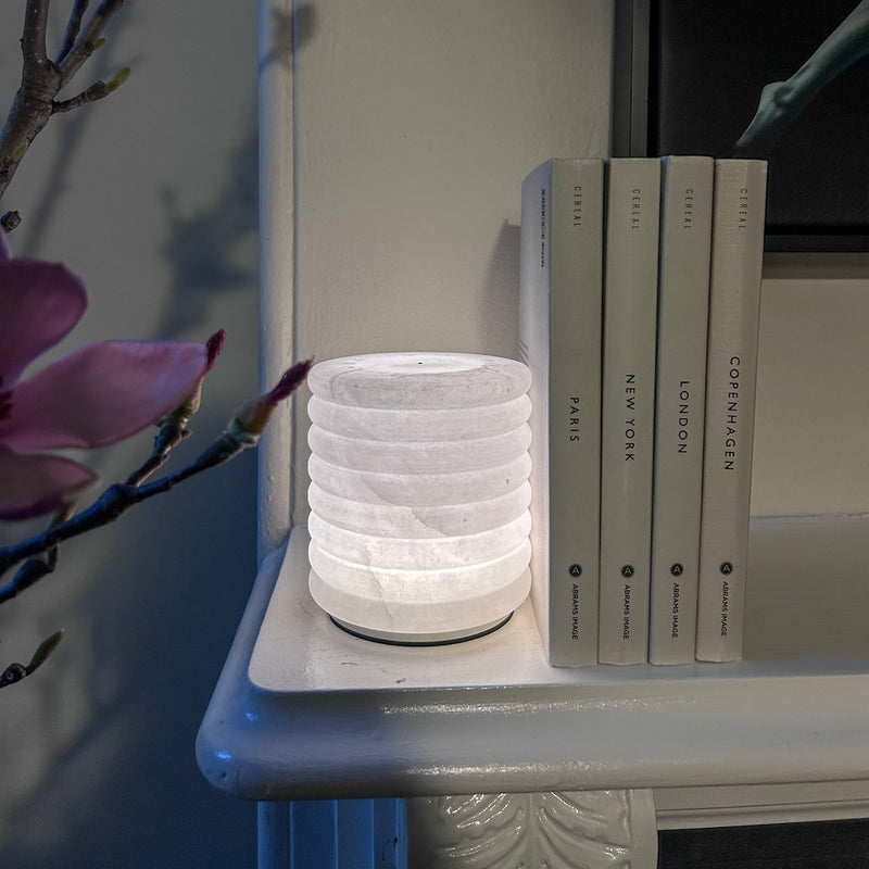 Spanish Alabaster Cordless Pillar Lamp | Rechargeable Designer Lighting