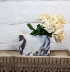 Sculptural Calacatta Viola marble vessel decorative stone object used a flower vase